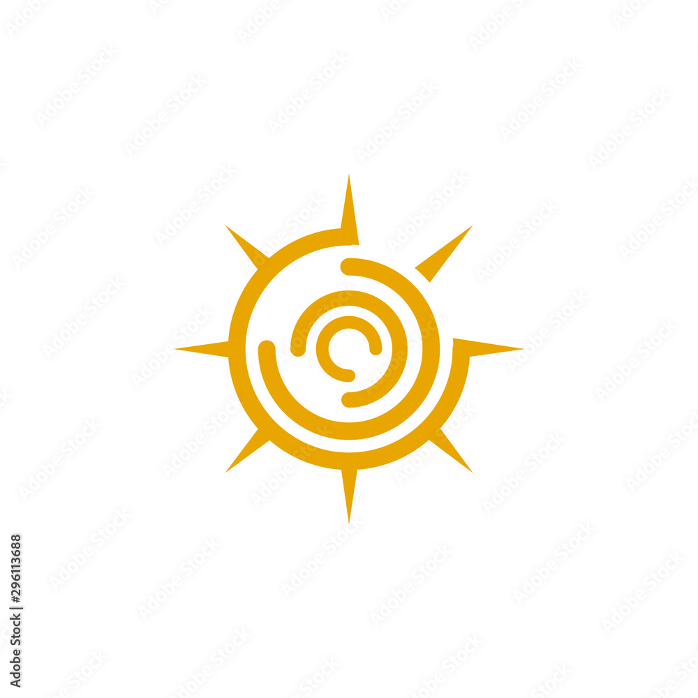 Sun logo design vector template