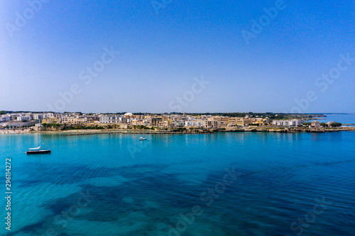 Aerial view of Otranto with Harbour and Castle  Lecce province  Salento peninsula  Puglia  Italy