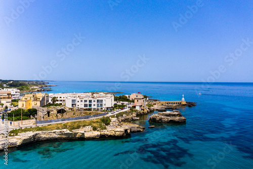 Aerial view of Otranto with Harbour and Castle, Lecce province, Salento peninsula, Puglia, Italy © David Brown