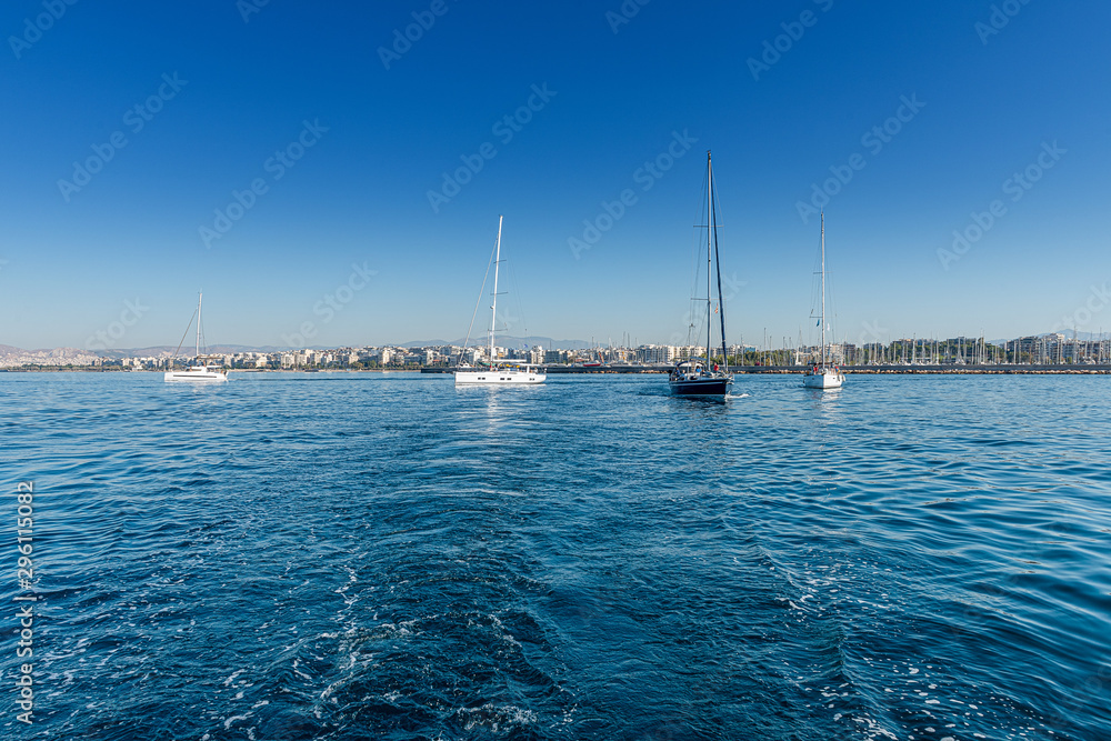 sailing yachts off Athens