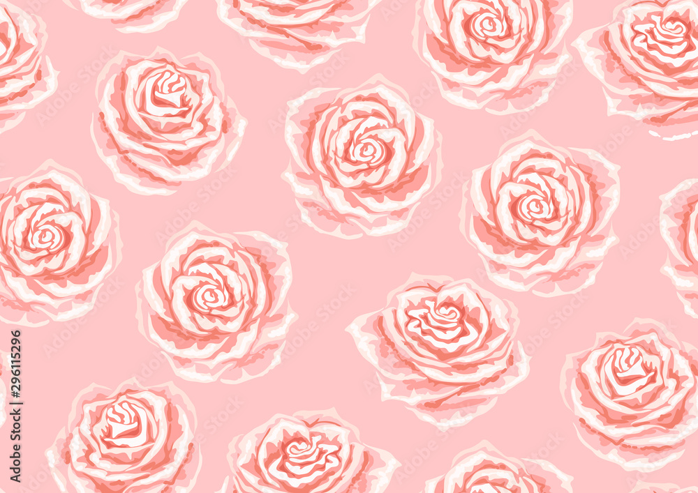 Seamless pattern with pink roses. Seamless pattern with pink roses.