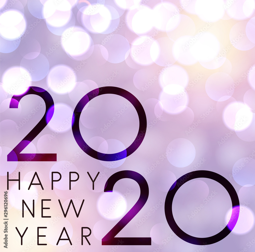 Blurred lilac Happy New Year 2020 background. Blurred lilac Happy New Year 2020 background.