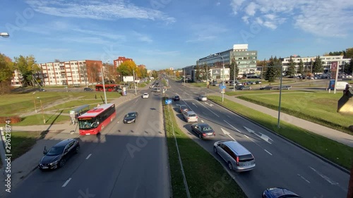 timelapse highway road with cars passing by