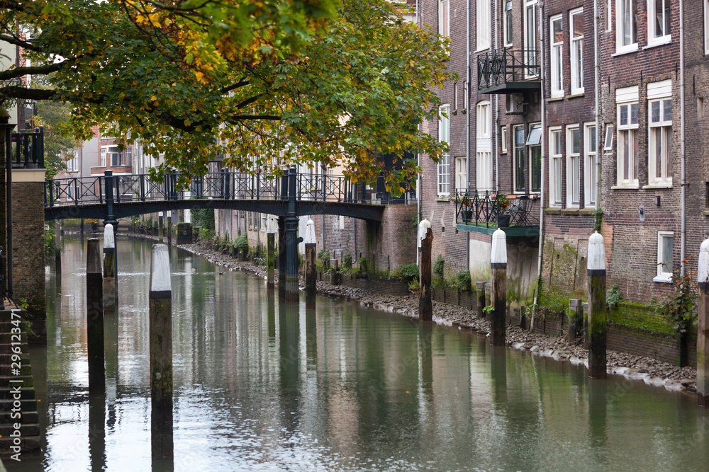 Canal houses in Dordrecht in the Netherlands