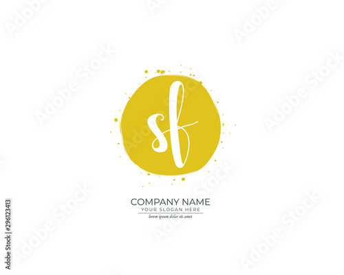 S F SF Initial handwriting logo design. Beautyful design handwritten logo for fashion, team, wedding, luxury logo.