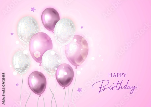 Photography Happy birthday vector illustration. Balloons.
