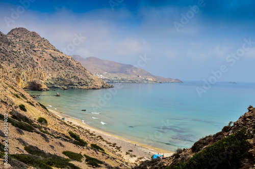 Panoramic View of Tibouda Beach, Mediterranean Moroccan Coast, Morocco photo