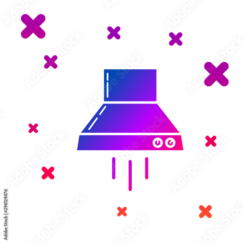 Color Kitchen extractor fan icon isolated on white background. Cooker hood. Kitchen exhaust. Household appliance. Gradient random dynamic shapes. Vector Illustration