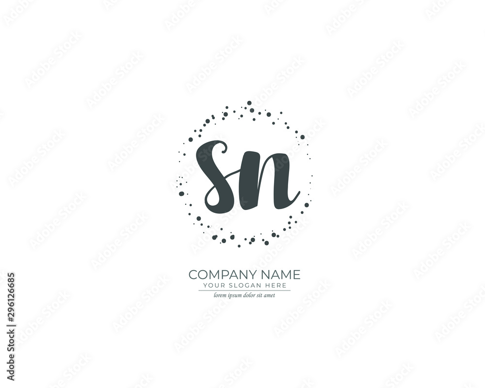 S N SN Initial handwriting logo design. Beautyful design handwritten logo for fashion, team, wedding, luxury logo. S N SN Initial handwriting logo design. Beautyful design handwritten logo for fashion, team, wedding, luxury logo.