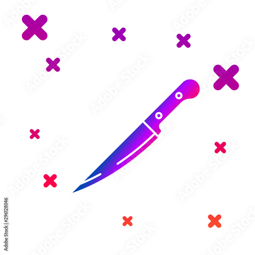 Color Knife icon isolated on white background. Cutlery symbol. Gradient random dynamic shapes. Vector Illustration