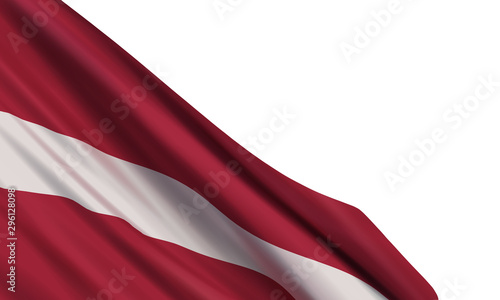 Background with a realistic flag of Latvia. Vector element for Declaration of Independence Day, National Day.