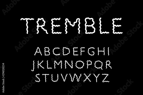 Tremble hand drawn vector type font in cartoon comic style