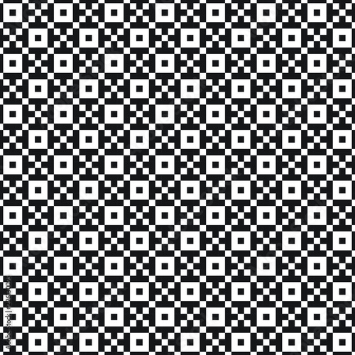 Seamless geometric pattern for the background, patchwork, weaving, embroidering. Jacquard pattern. Pixel pattern. Vector illustration.