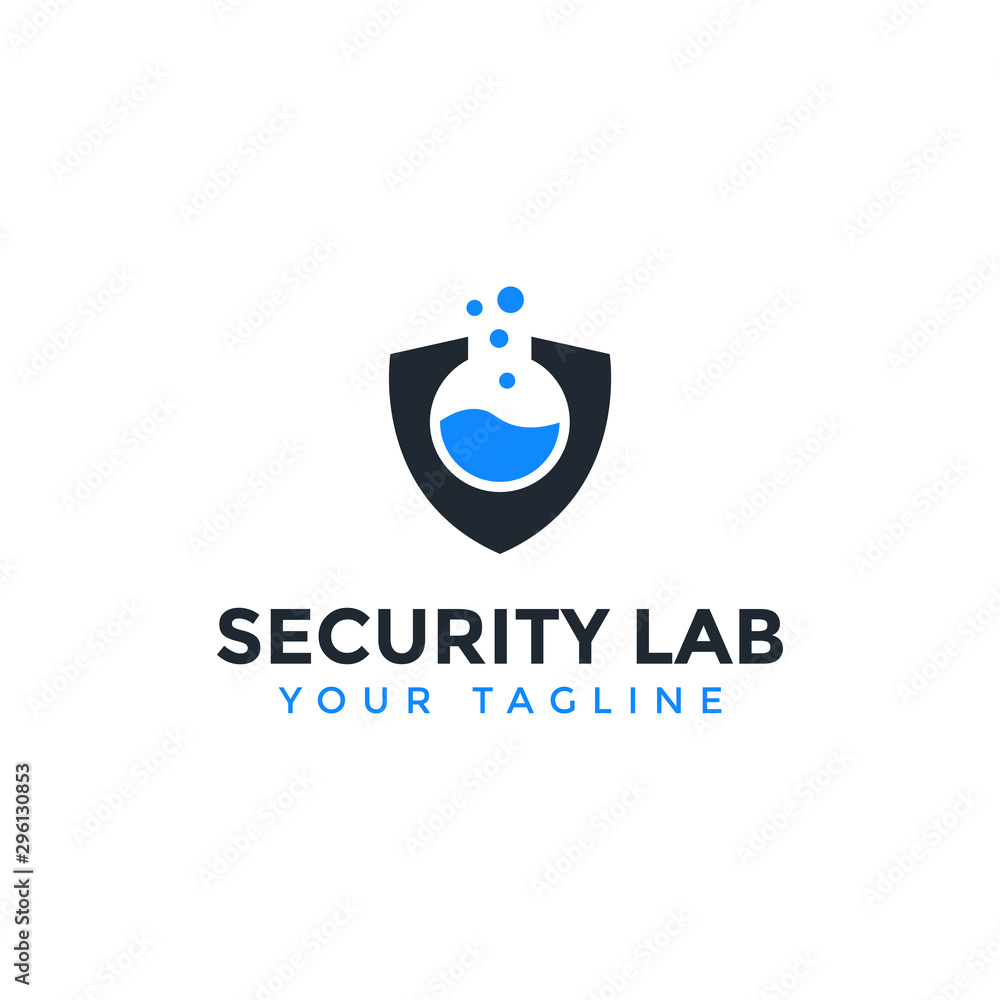 Security Shield and Lab Logo Design Template Security Shield and Lab Logo Design Template