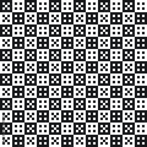 Seamless geometric pattern for the background, patchwork, weaving, embroidering. Jacquard pattern. Pixel pattern. Vector illustration.