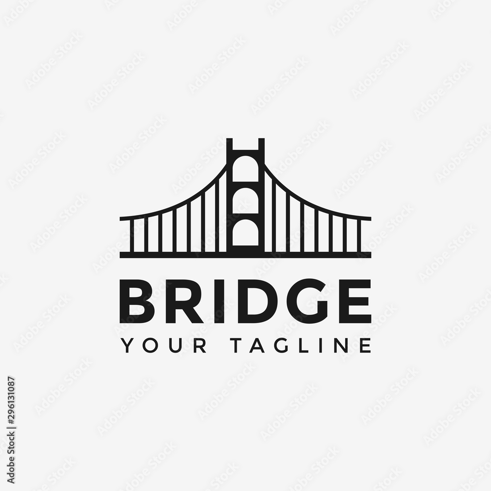 Fototapeta Simple Bridge Logo Design Template