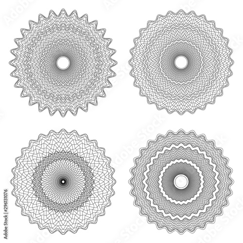 Guilloche elements, template for diplomas, certificates, letterheads, lottery tickets