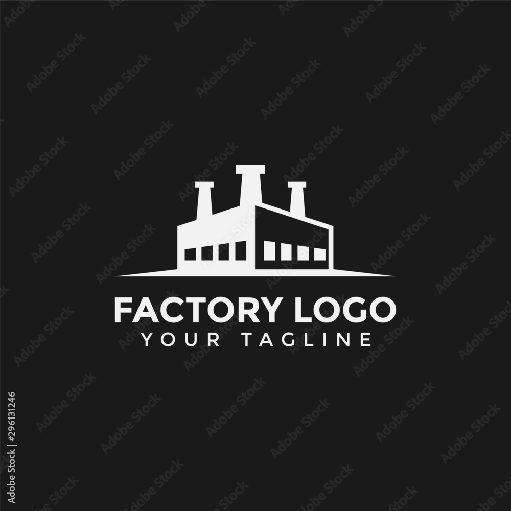 Obraz premium Factory Building Industry Logo Design Template