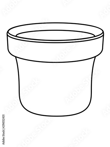 Flower pot, flower pot - linear vector illustration for coloring. Empty flowerpot for houseplants - vector element.