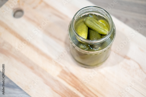Pickled cucumbers, gherkins, dill, vegetable, food photography