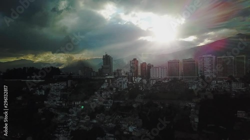 Quito Ecuador Smoke from riots 15 October 2019