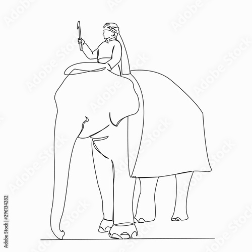 Indian soldier on an elephant photo