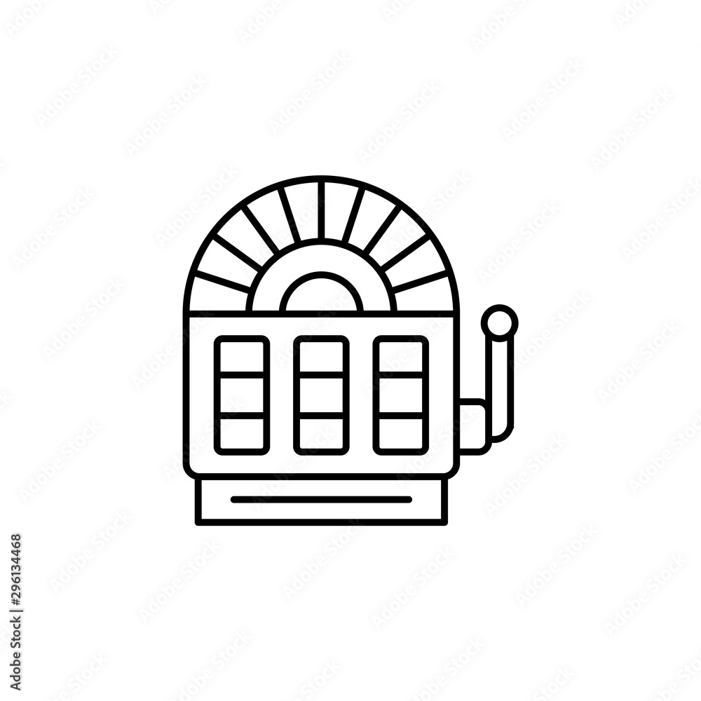 slot, machine, vector, icon, outline. Illustration isolated vector sign slot, machine, vector, icon, outline. Illustration isolated vector sign