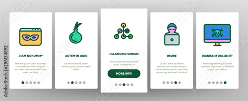 Darknet Onboarding Mobile App Page Screen Vector Thin Line. Password And Key Protection Dark Deep Internet And Security Darknet Concept Linear Pictograms. Color Contour Illustrations
