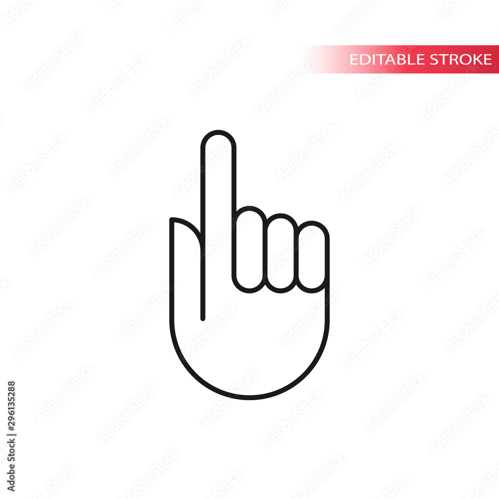 Human hand with index finger pointer vector icon. Hand with pointer thin line symbol. Human hand with index finger pointer vector icon. Hand with pointer thin line symbol.