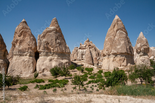 Hoodoos with cave houses at Zindanonu, Cappadocia, Turkey