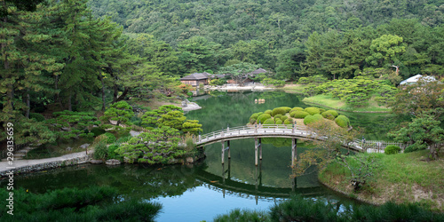 Ritsurin Garden in Takamatsu  Kagawa  Japan                                     