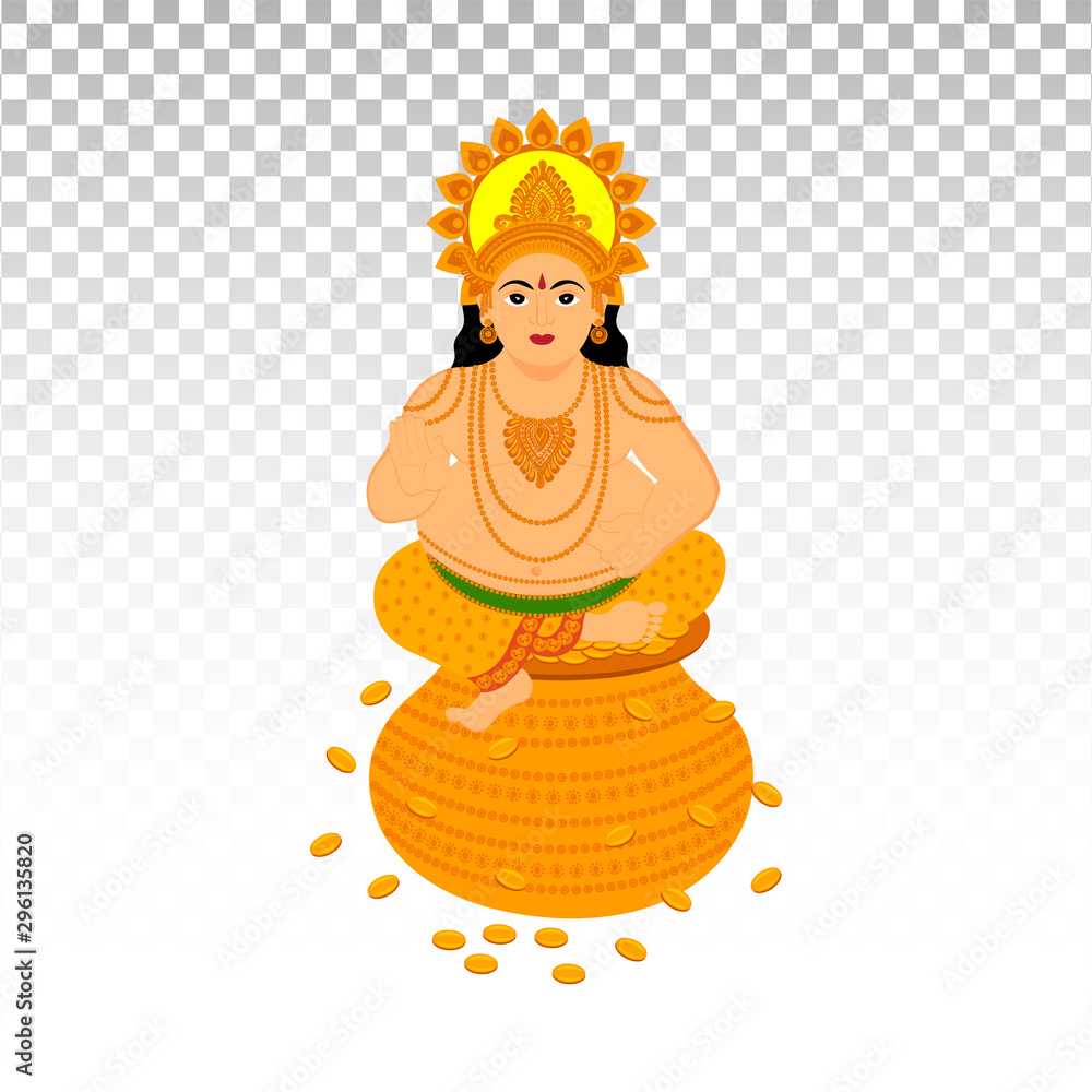 illustration of Lord Kuber in Happy Dhanteras and Diwali festival of ...