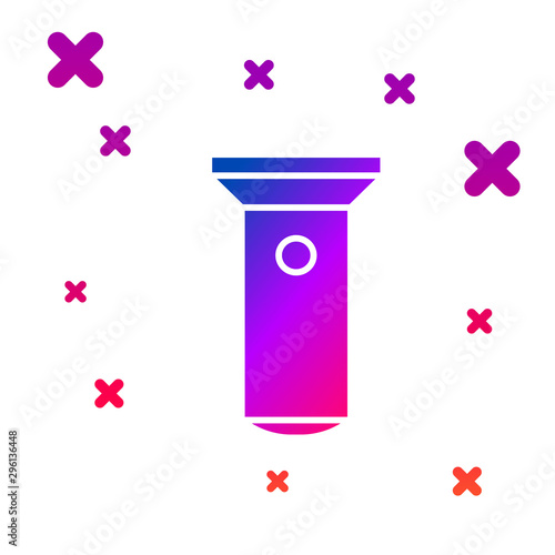 Color Flashlight icon isolated on white background. Gradient random dynamic shapes. Vector Illustration