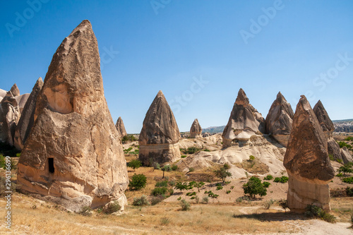 Rocks with cave houses at Zindanonu, Cappadocia, Turkey