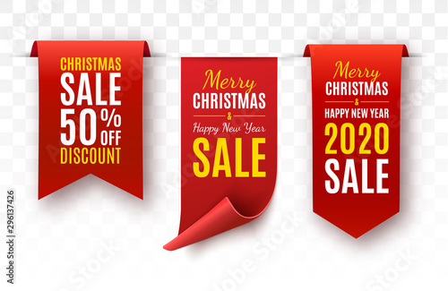 Christmas Sale Tags. Vector banner