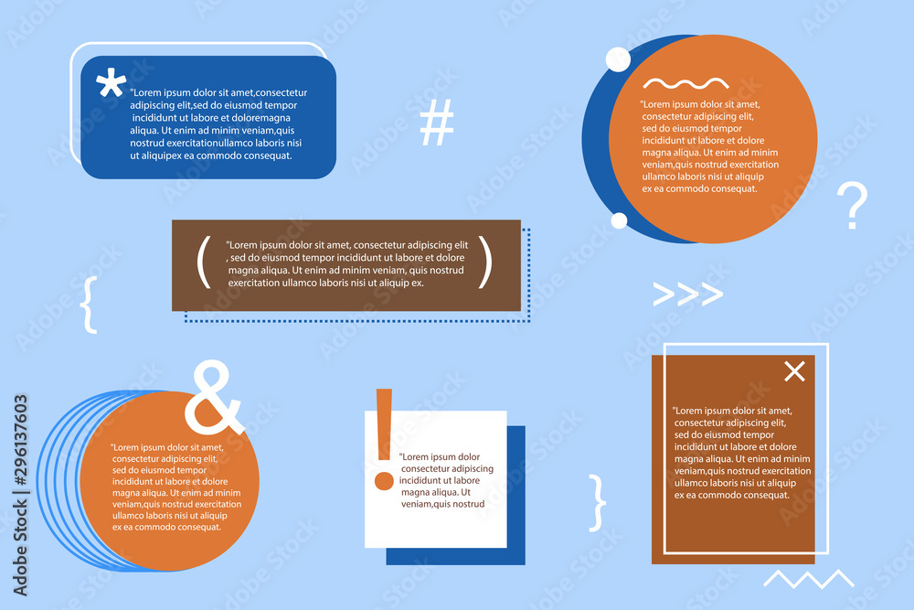 Quote Box And Speech Bubble Templates Set Text In Brackets Citation Empty Quote Bubbles Textbox Isolated On Color Background Vector Illustration Feedback Typography Stock Vector Adobe Stock