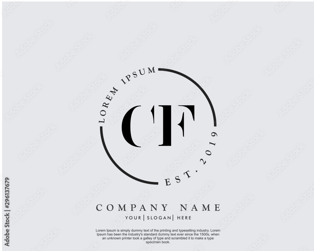 Initial letter CF beauty handwriting logo vector Stock Vector | Adobe Stock