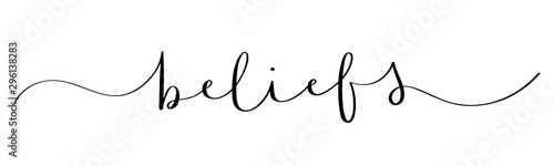 BELIEFS vector brush calligraphy banner