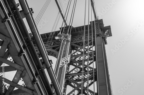 Manhattan bridge New York city black and white photography, beautiful bridges of America New York