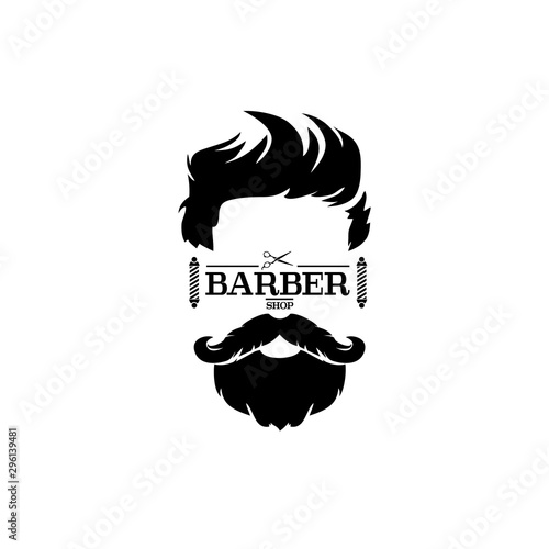 Barber shop isolated vintage label badge emblem. Vector