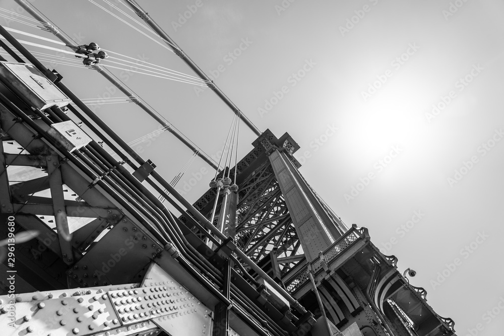 Φωτογραφία Manhattan bridge New York city black and white photography, beautiful bridges of
