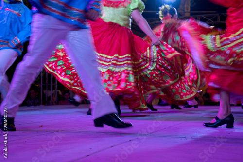 Dancers in costumes performing traditional folk dances in Granada,Nicaragua