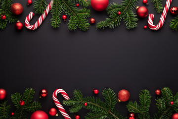 Christmas border on black