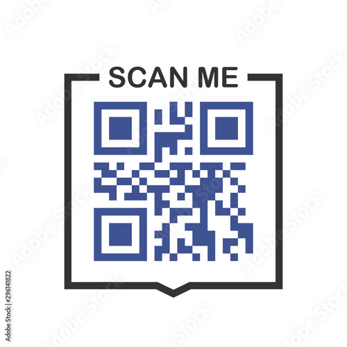 QR code for smartphone. Inscription scan me with smartphone icon. Qr code for payment. Vector illustration
