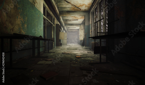 Chernobyl abandoned buliding school corridor