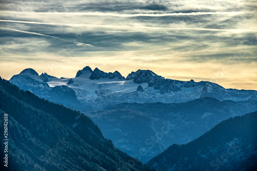 Beautiful view of the Dachstein massif from Altaussee-Steiermark-Austria