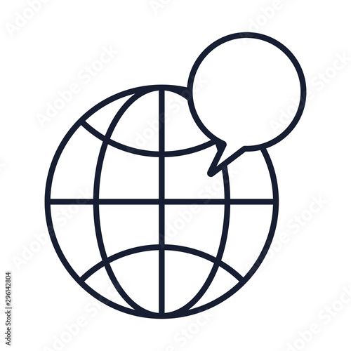 Isolated global sphere line vector design