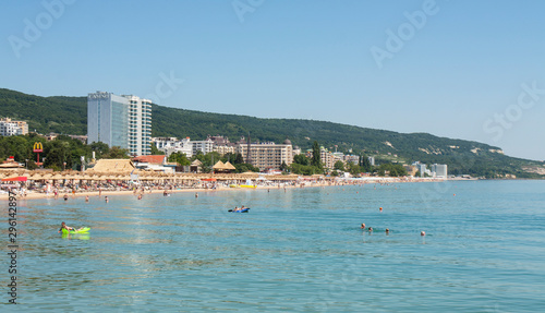 View from the beach on resort Golden Sands, Bulgaria. © Iva