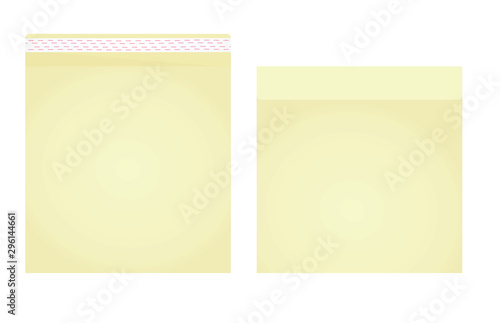 Yellow open and closed post letter. vector illusration