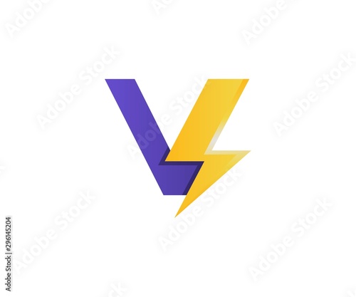 V volt logo vector illustration.